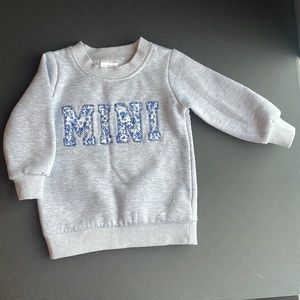 Baby’s Blue Floral “Mini” Sweater Size 12 month